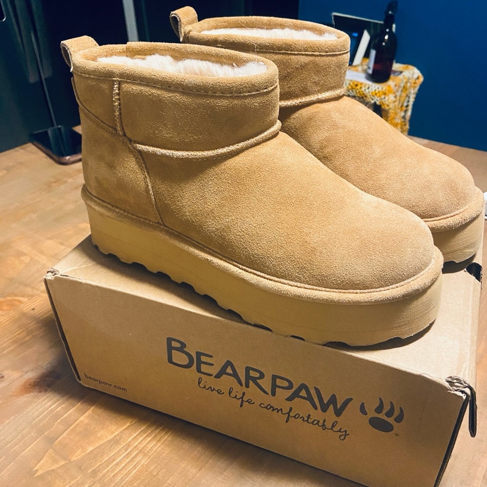 Bearpaw Retro Shorty Platform Leather Ankle Boot